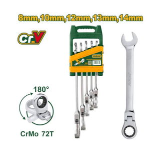 ست آچار یکسر جغجغه 5 عددی تاشو جادور Jadever مدل JDSP5205
